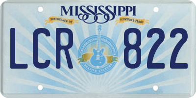 MS license plate LCR822