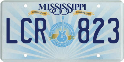 MS license plate LCR823