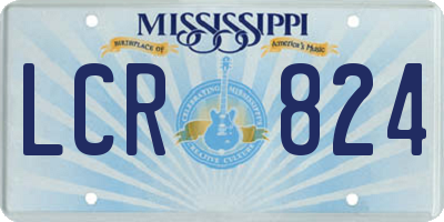MS license plate LCR824