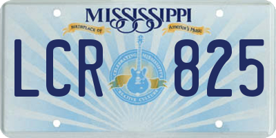 MS license plate LCR825