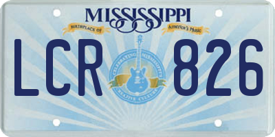 MS license plate LCR826