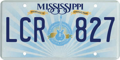 MS license plate LCR827