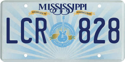MS license plate LCR828
