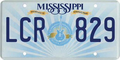 MS license plate LCR829
