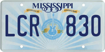 MS license plate LCR830