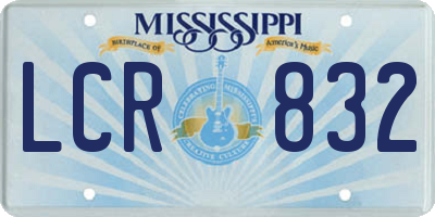 MS license plate LCR832