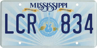 MS license plate LCR834