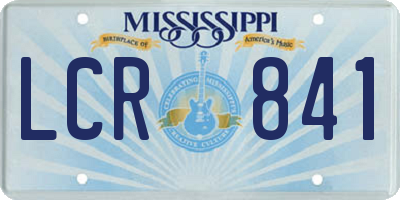 MS license plate LCR841