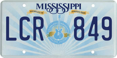 MS license plate LCR849