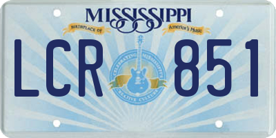 MS license plate LCR851