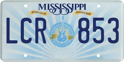 MS license plate LCR853
