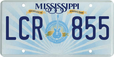 MS license plate LCR855