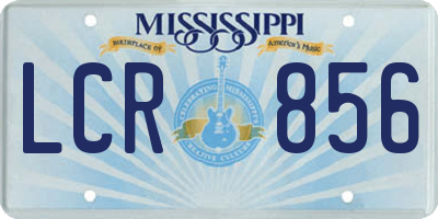 MS license plate LCR856