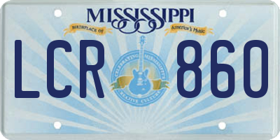 MS license plate LCR860