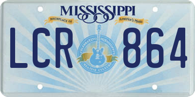 MS license plate LCR864