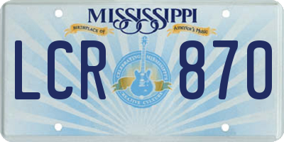 MS license plate LCR870