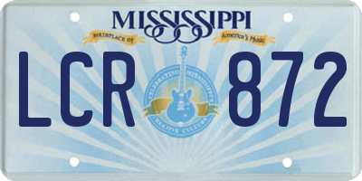 MS license plate LCR872