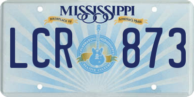 MS license plate LCR873