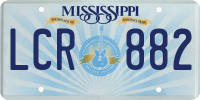 MS license plate LCR882