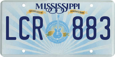 MS license plate LCR883