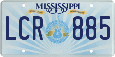 MS license plate LCR885