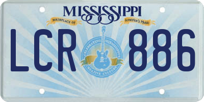 MS license plate LCR886
