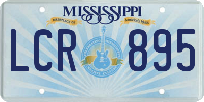 MS license plate LCR895