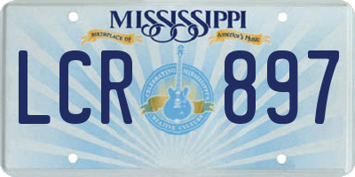 MS license plate LCR897