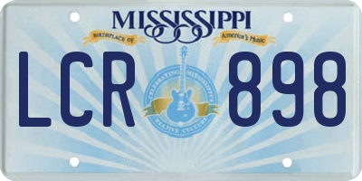 MS license plate LCR898