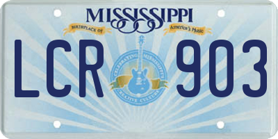 MS license plate LCR903