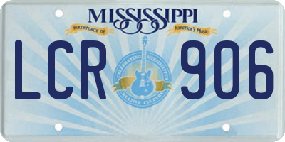 MS license plate LCR906