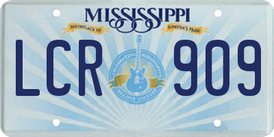 MS license plate LCR909