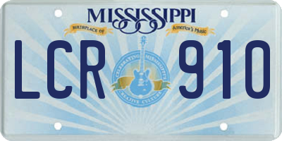 MS license plate LCR910