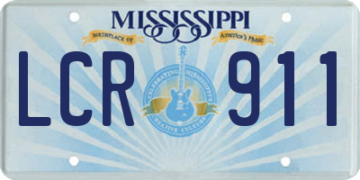 MS license plate LCR911