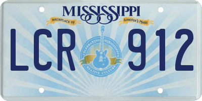 MS license plate LCR912