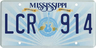 MS license plate LCR914