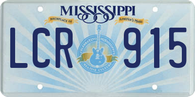 MS license plate LCR915