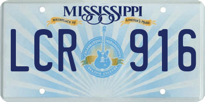 MS license plate LCR916