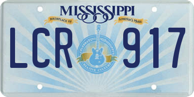 MS license plate LCR917