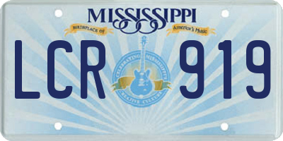 MS license plate LCR919