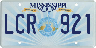 MS license plate LCR921