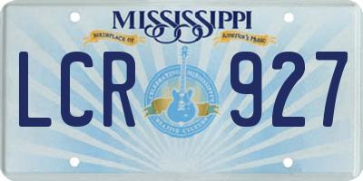 MS license plate LCR927