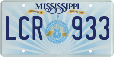 MS license plate LCR933