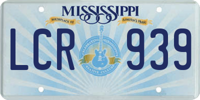 MS license plate LCR939