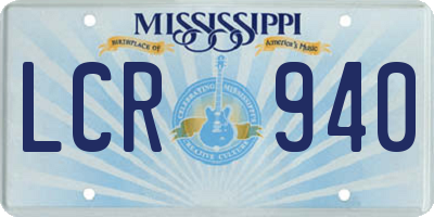 MS license plate LCR940