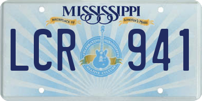 MS license plate LCR941