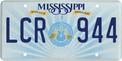 MS license plate LCR944