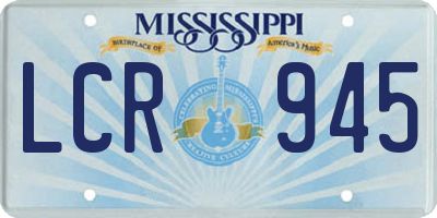 MS license plate LCR945