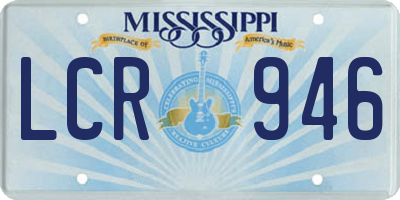 MS license plate LCR946