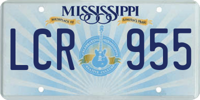 MS license plate LCR955